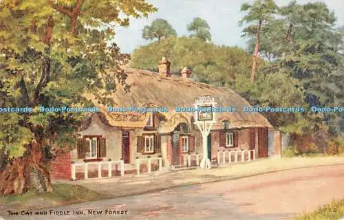 R346578 New Forest The Cat and Fiddle Inn J Salmon Water Colour