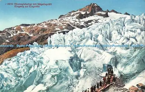 R343760 J 4810 Rhonegletscher mit Nagelisgratli Eingang zur Eisgrotte Photoglob