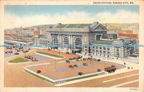 R346645 Mo Kansas City Union Station Max Bernstein Curteich C T Art Colortone