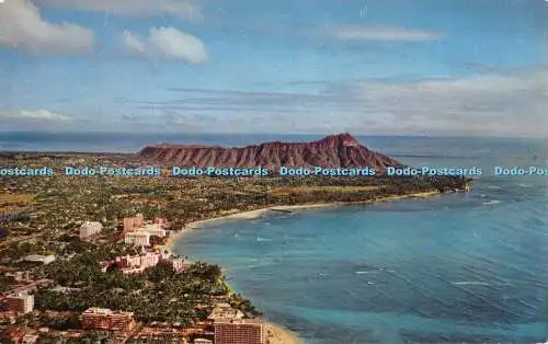 R346809 Waikiki Beach and Diamond Head Ray Helbig Hawaiian Service H S Crocker M