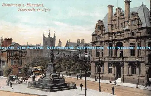 R345310 Stephensons Monument Newcastle on Tyne Valentines Serie