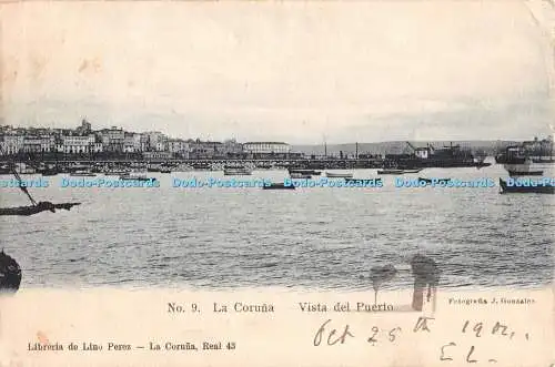 R347003 La Coruna Vista del Puerto Lino Perez No 9 J Gonzales 1904