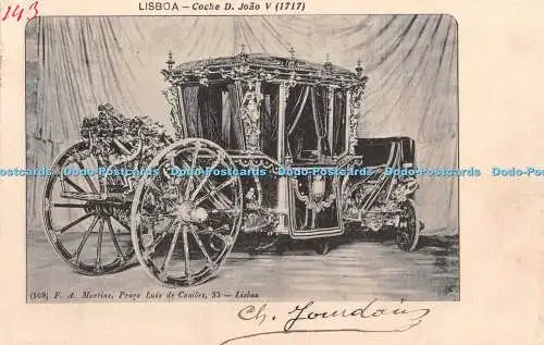 R347064 Lisboa Coche D Joao V 1717 F A Martins Praca Luiz de Camoes 1902