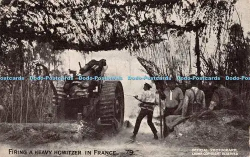 R347210 Abfeuern einer schweren Haubitze in Frankreich Krone offizielle Kriegsfotos Serie