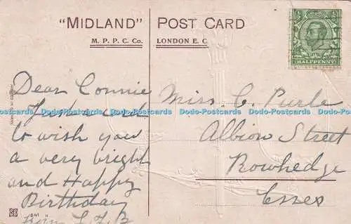 R345681 A Happy Birthday Midland Postkarte M P P C Co London E C 841 H