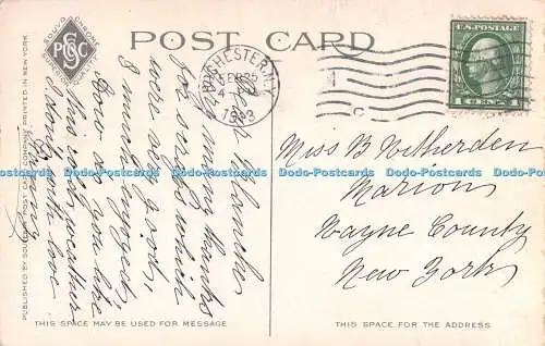 R347320 N Y Rochester Canal Boats going over Aquäduct Souvenir Post Card Company