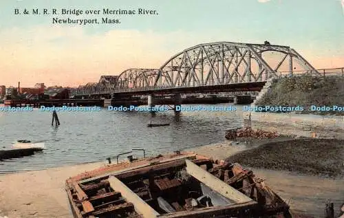 R347340 Mass Newburyport B and M R R Bridge over Merrimac River F W Woolworth 19