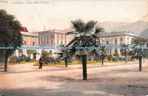 R347352 Locarno Viale delle Palme Phototypie 1908