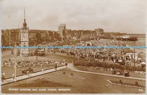 R345761 Marine Gardens And Clock Tower Margate 33 A H and S Paragon Series 1937