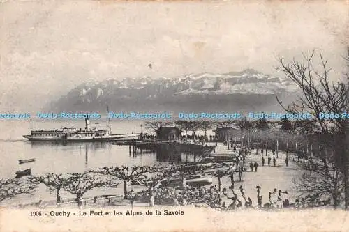 R347363 Ouchy Le Port et les Alpes de la Savoie E Rossier 1912