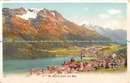 R347516 Postkarte St Moritz Dorf und Bad