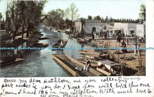 R347591 Mexiko Canal de la Viga Postkarte 1904