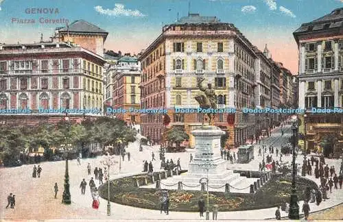 R347648 Genua Piazza Corvetto N 15 Postkarte 1917