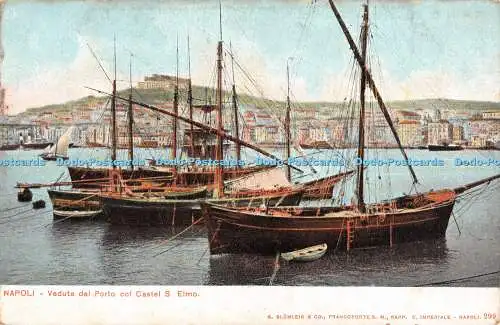 R347670 Napoli Veduta del Porto col Castel S Elmo G Blumlein