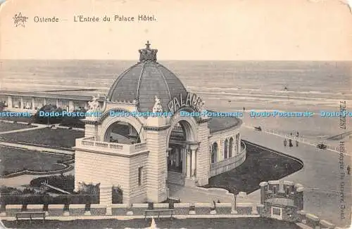 R347829 Ostende L Entree du Palace Hotel Star Heliotype De Graeve