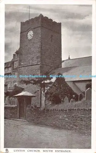 R337573 Lynton Kirche Süd Eingang Tuck Glosso Postkarte Serie J W Strangward