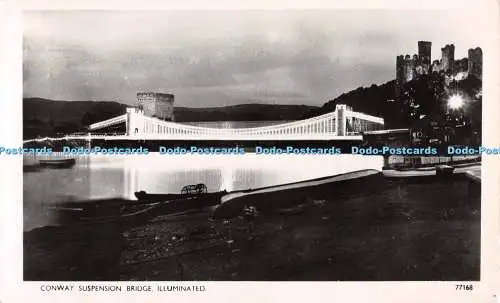 R339957 Conway Hängebrücke beleuchtet 77168 Photochrom Co