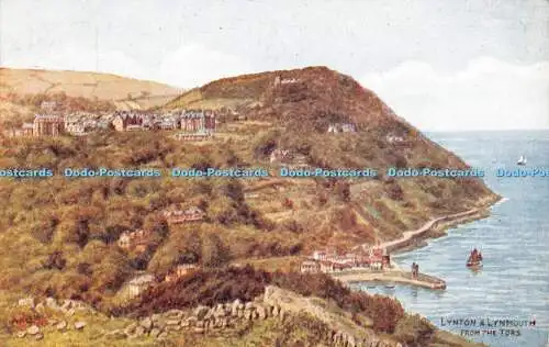 R346581 Lynton and Lynmouth from the Tors J Salmon 1951