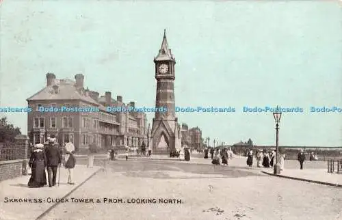 R348229 Skegness Clock Tower and Prom Looking North Dainty Series 1907