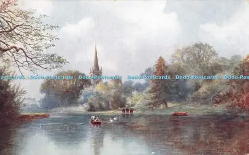 R348457 Stratford Church From River Avon J Salmon W W Quatremain