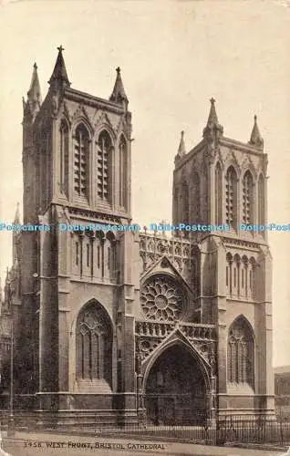 R348506 Bristol Cathedral West Front J Salmon Sepio Style 1930