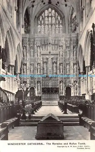 R348669 Winchester Cathedral The Reredos and Rufus Tomb A W Kerr F I B P F R P S