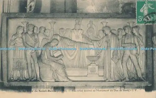 R348703 Abbaye de Saint Denis Bas Relief Destine au Monument du Duc de Berry J F