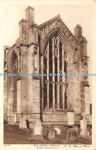 R348715 Melrose Abbey East Window Swaingravure von John Swan H M Office of Works