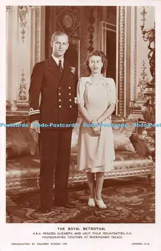 R348821 The Royal Betrothal S R H Princess Elizabeth and Lieut Philip Mountbatte