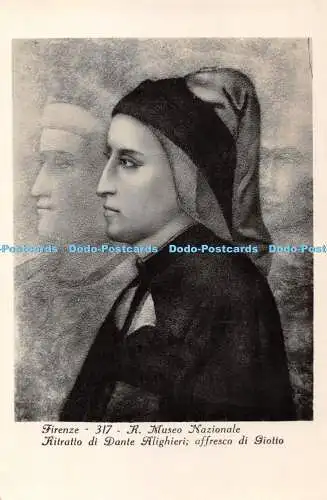 R348984 Firenze R Museo Nazionale Ritratto di Dante Alighieri Affresco di Giotto