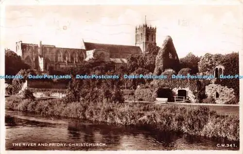 R350598 The River and Priory Christchurch C M 341 Sun Ray Serie T und C B RP 19