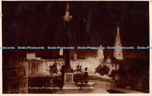 R350599 Flood Lit London Trafalgar Square 505 Excel Series RP 1937