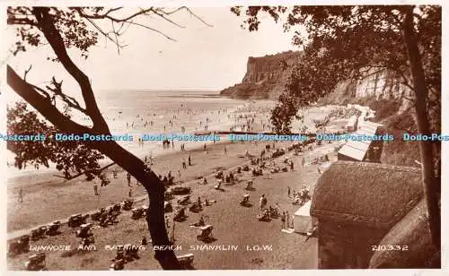 R352470 I o W Shanklin Dunnose and Bathing Beach Valentine RP 1949