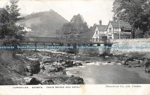 R350764 Llangollen Berwyn Kettenbrücke und Hotel Photochrom 1904