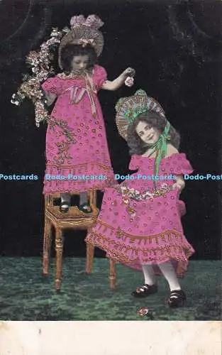 R350790 Mädchen Hüte Postkarte S Nr 265
