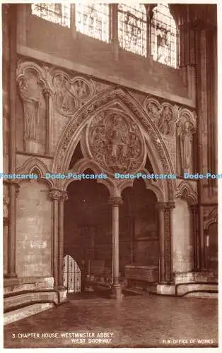 R352576 Westminster Abbey Chapter House West Doorway H M Office of Works