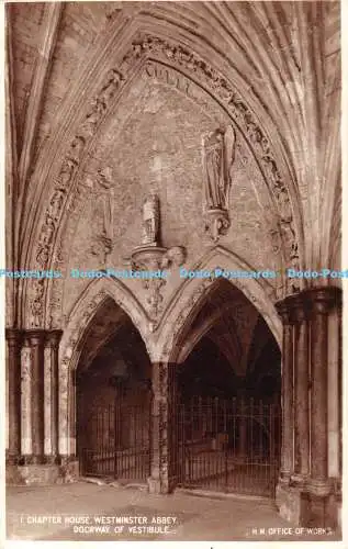 R352577 Westminster Abbey Chapter House Doorway of Vestibule H M Office of Works