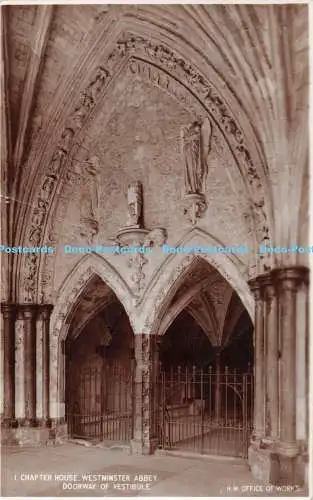 R352578 Westminster Abbey Chapter House Doorway of Vestibule H M Office of Works