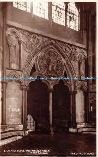 R352579 Westminster Abbey Chapter House West Doorway H M Office of Works