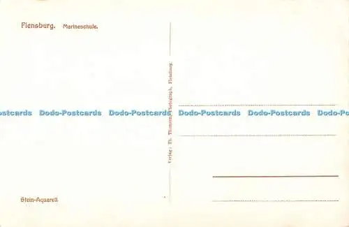 R352584 Flensburg Marineschule Thomsen Stein Aquarell