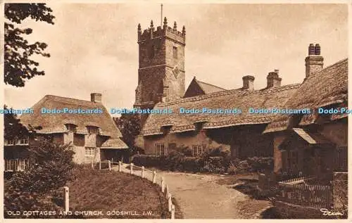 R354355 Old Cottage And Church Godshill I W J Arthur Dixon A Monochrome Photogra