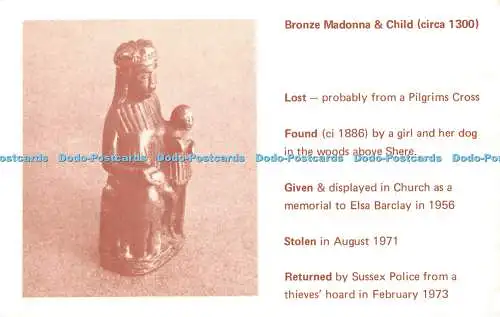 R350974 Bronze Madonna mit Kind um 1300 verloren vom Pilgerkreuz gefunden von einem