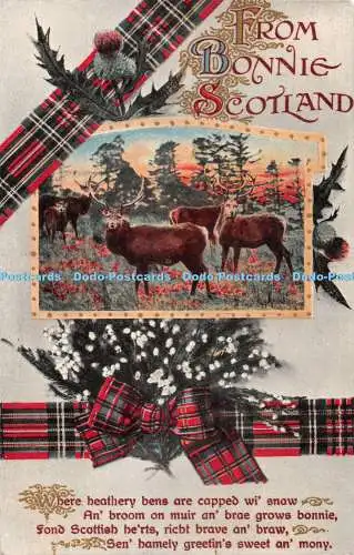 R352743 From Bonnie Scotland Where heathery bens are capped wi snaw Valentines S