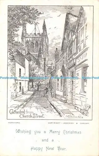 R349520 Cathedral from Church Street J Borrow 1197 Jakeman and Carver Hereford W