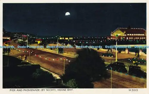 R349623 Pier and Promenade by night Herne Bay M 5065 Valentine 1971