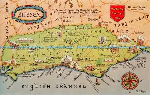 R351174 Sussex Map J Salmon M F Peck