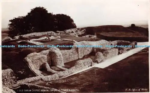 R356025 1 alte Sarum Burg Reste von großem Turm und Kapelle H M Büro der Werke