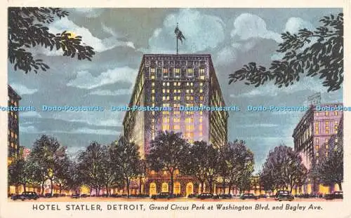 R356106 Hotel Statler Detroit Grand Circus Park at Washington Blvd and Bagley Av