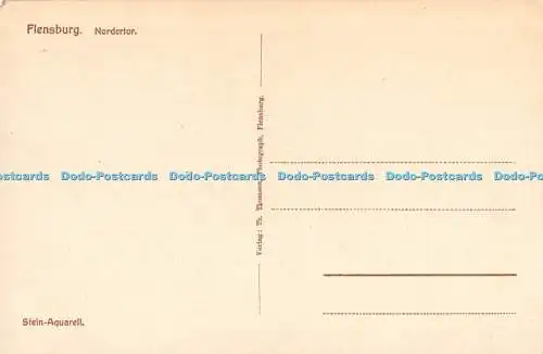 R353073 Flensburg Nordertor Stein Aquarell Thomsen