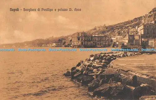 R351376 Napoli Scogliera di Posillipo e Palazzo D Anna Fototipia Alterocca Terni